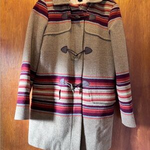 Pendleton Wool Coat with pinks and blue Stripes